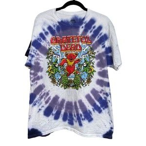 Grateful Dead Tie Dye T-Shirt Purple Ripple Junction Cotton Women’s Size‎ Large